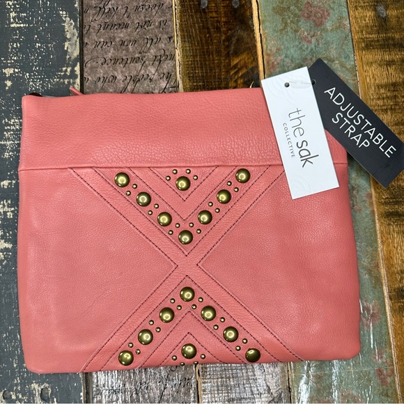 The Sak Handbags - NWT The Sak | Genuine Leather | Studded | Adjustable Crossbody | Pink